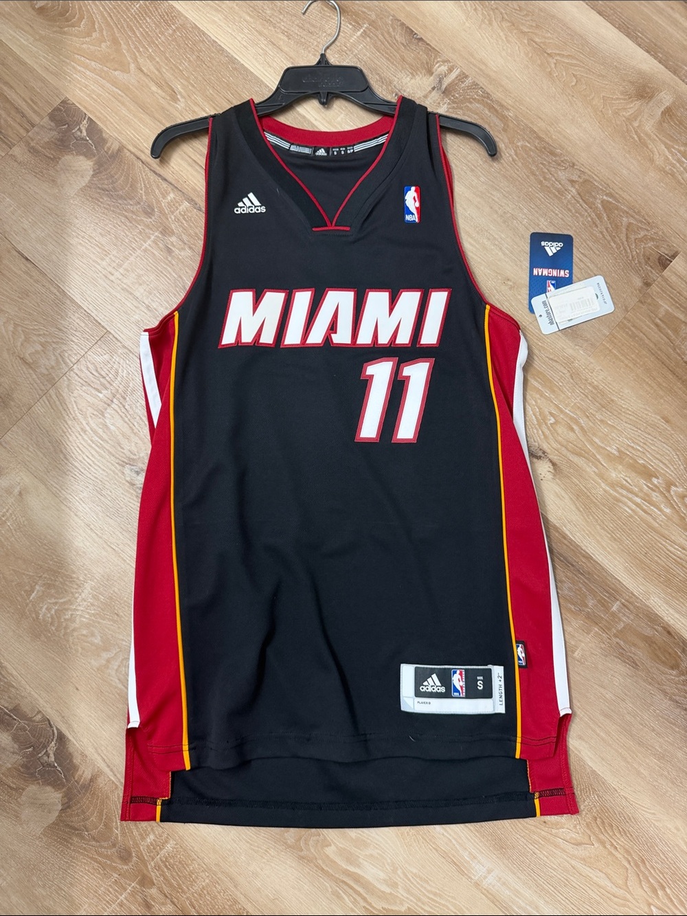 adidas Miami Heat Black/Red/Gold #11 Basketball Jersey